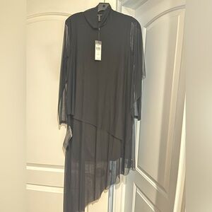 Asymmetric Tiered Turtleneck Dress, brand new with tags, size S